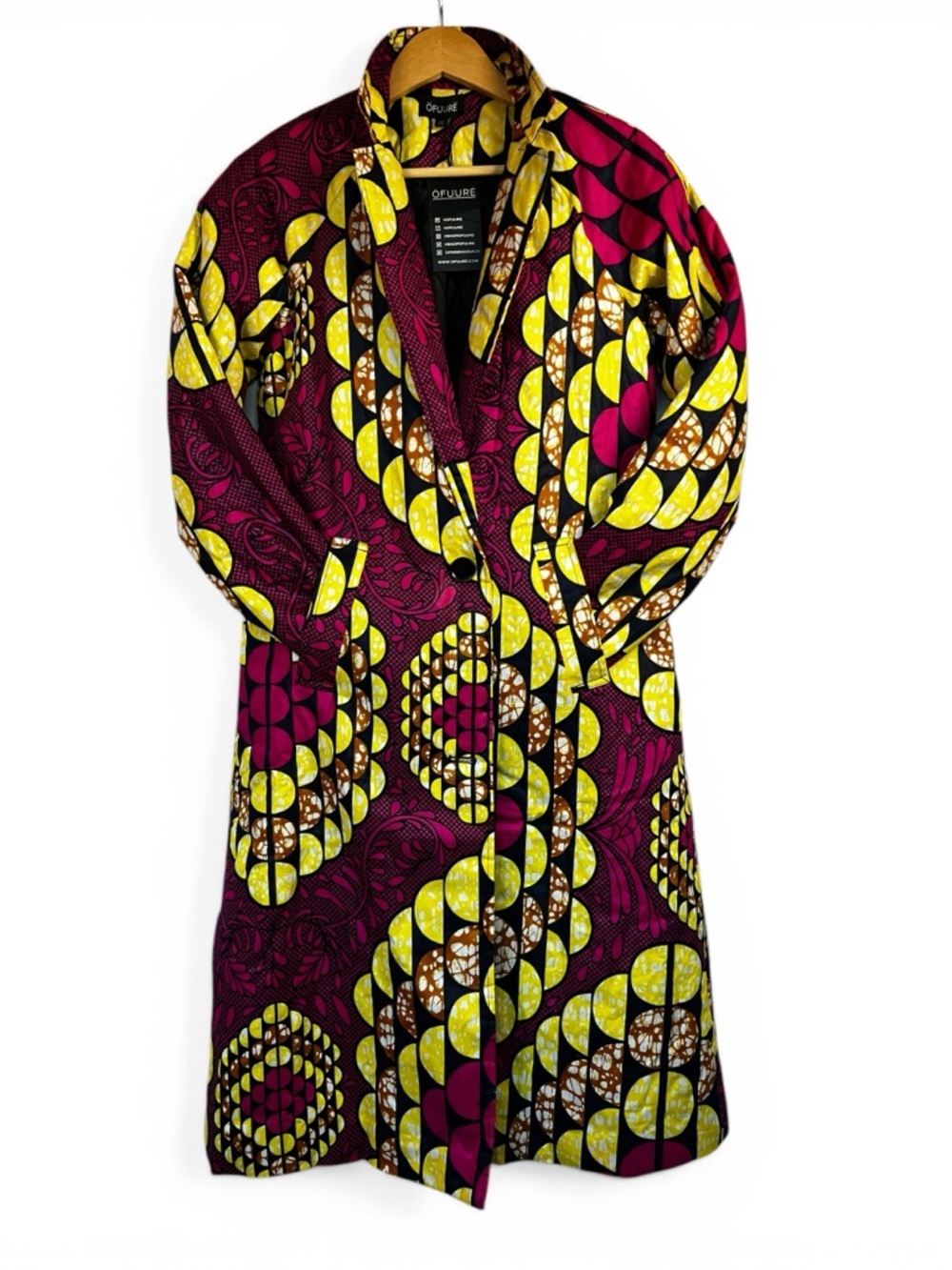 OFUURE Ankara Print Jacket Coat Quilted Lined Statement NWT XS